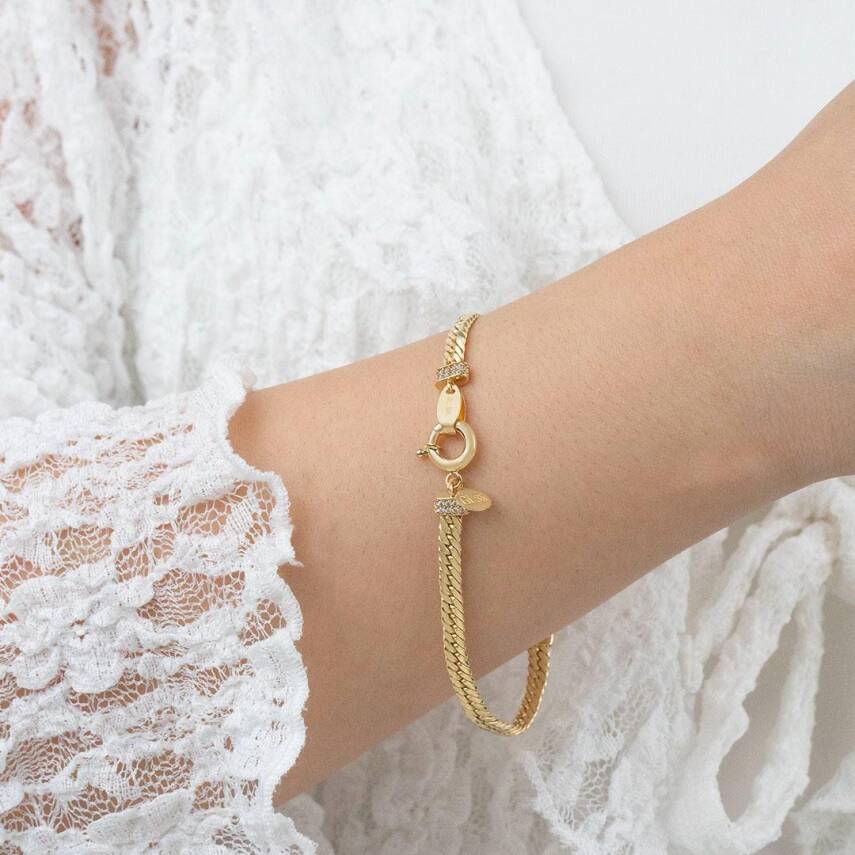 Siyah Taşlı İtalyan Bileklik - 2