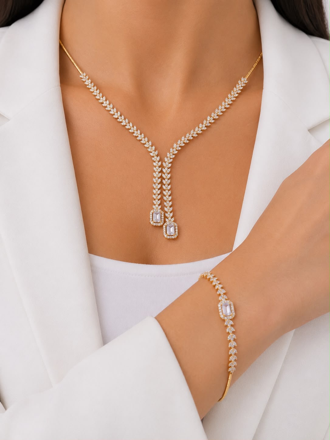 Başaklı Baget Taşlı Set