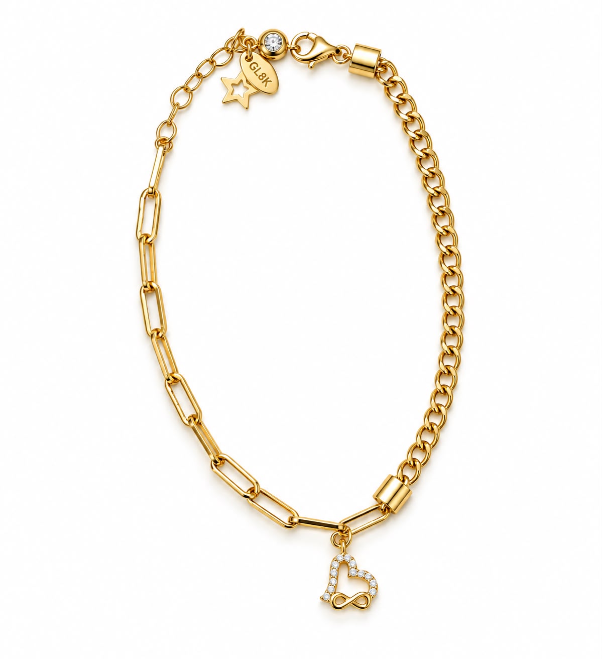 Kalpli Taşlı Charm Bileklik