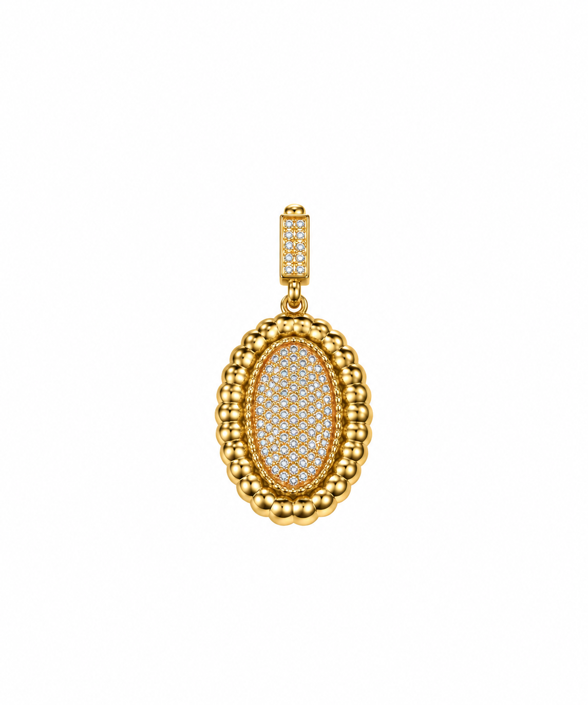 Oval Taşlı Kolye Ucu