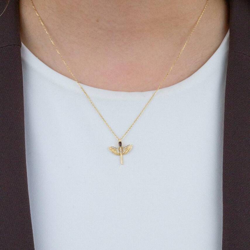 Taşlı Anka Kuşu Kolye - 1