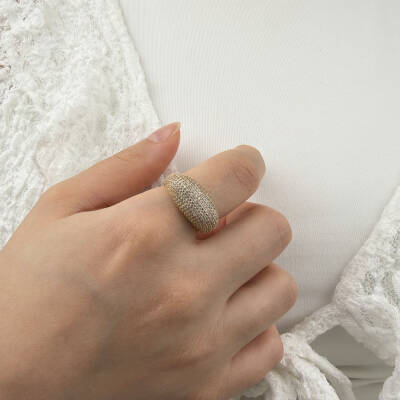 Taşlı Bombeli Yüzük - 