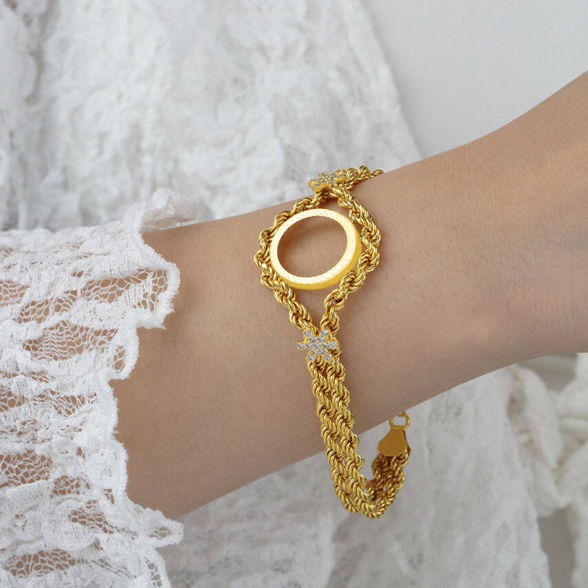 Taşlı Çeyrek Boy Bileklik - 1