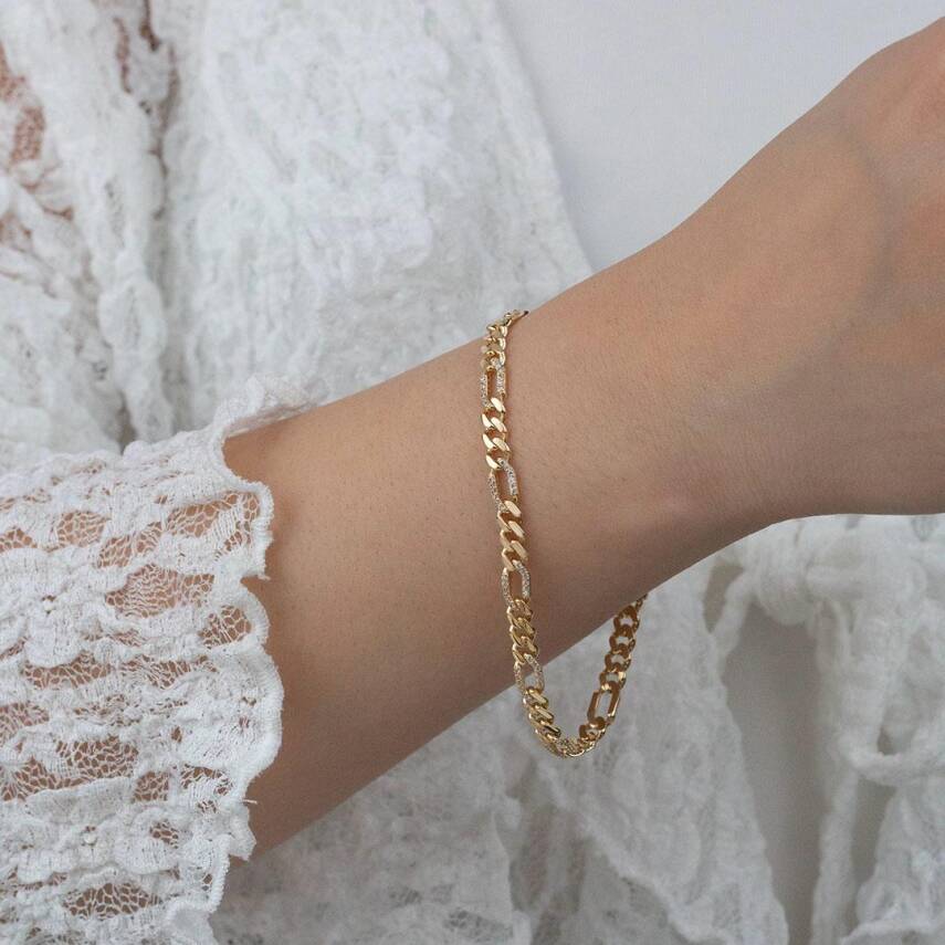 Taşlı Figaro Bileklik - 1