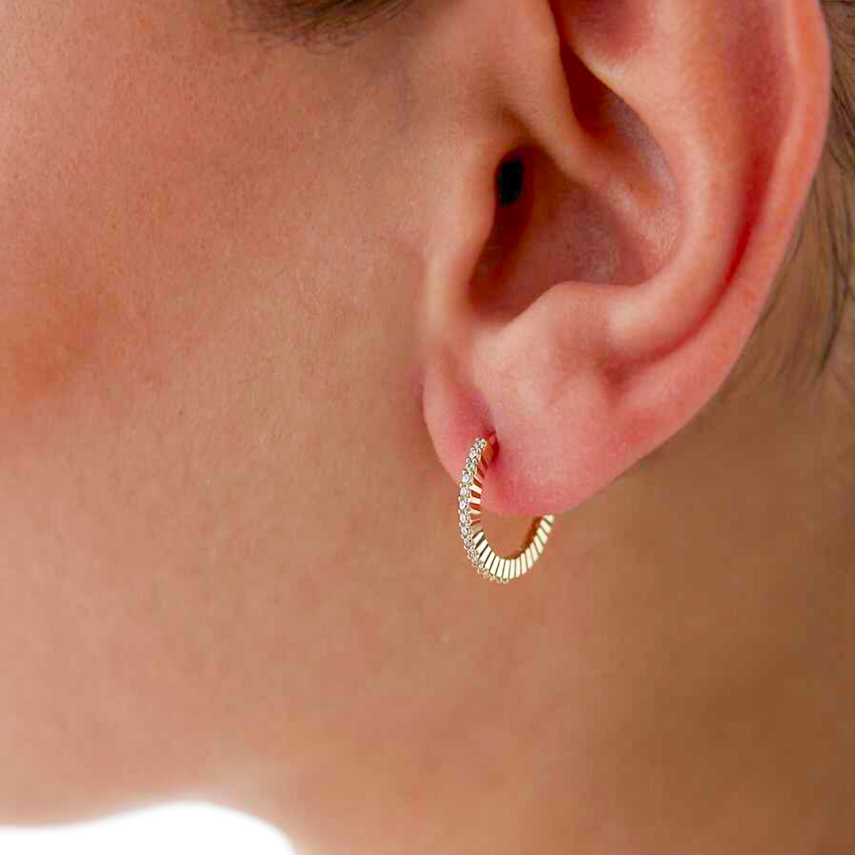 Taşlı Halka Küpe - 1