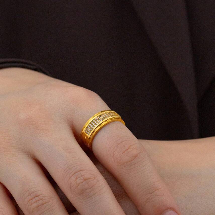 Taşlı Hasır Yüzük - 2