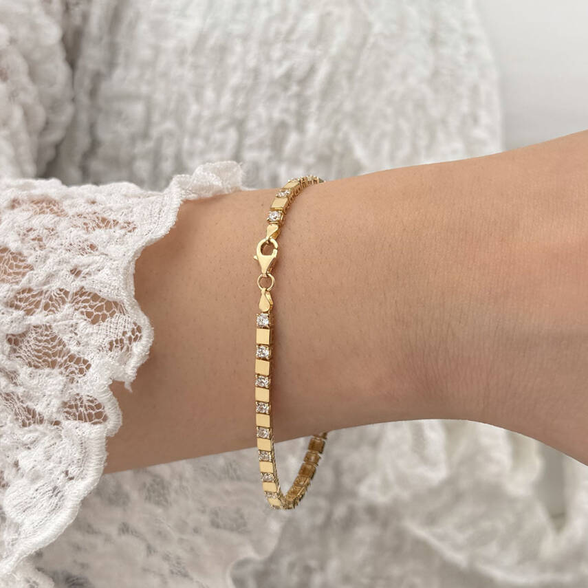 Taşlı Kare Bileklik - 2