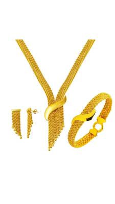 Taşlı Kemer Örgülü Set - 