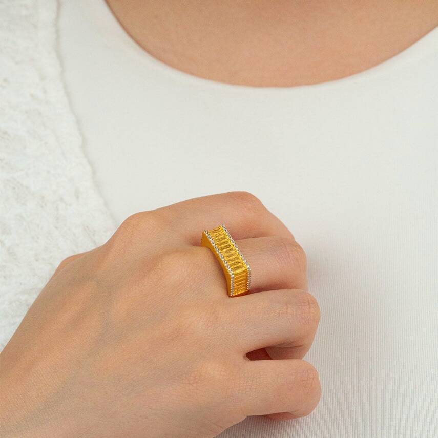 Taşlı Şerit Yüzük - 1