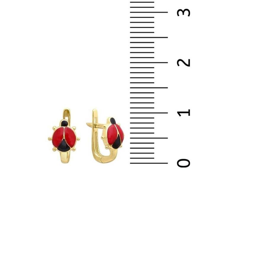 Uğur Böcekli Altın Çocuk Küpe - 2