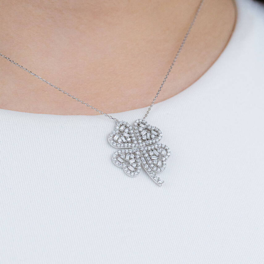 Yonca Taşlı Kolye - 3