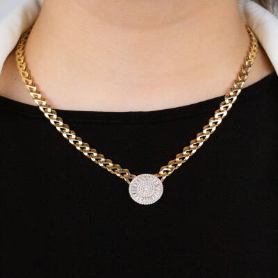 Yuvarlak Taşlı Kolye Set - 2