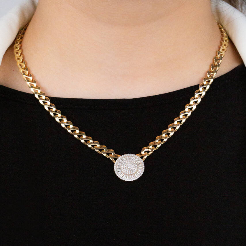 Yuvarlak Taşlı Kolye Set - 2